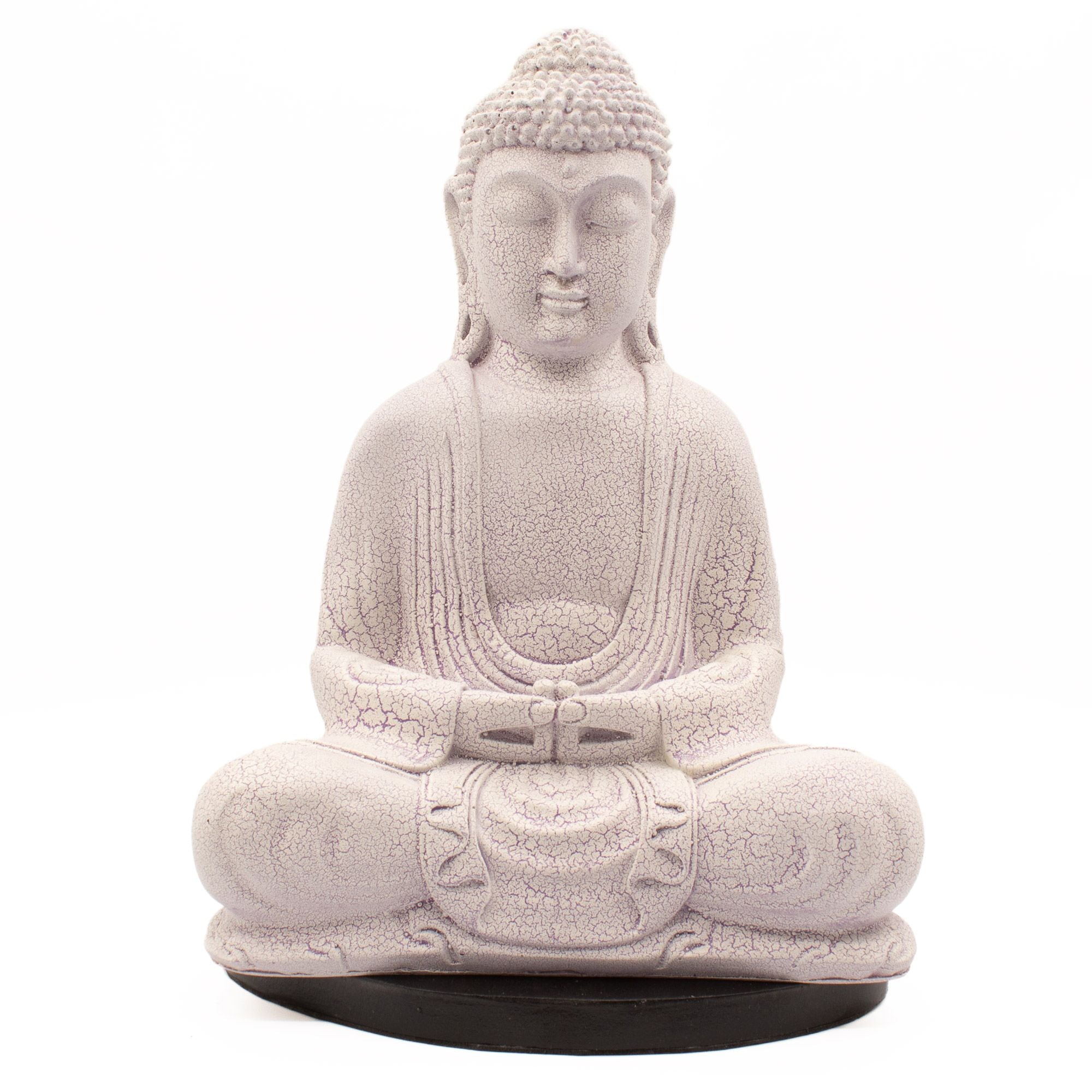 Meditation Buddha Lamp Lavender Crackle - Oval Stand