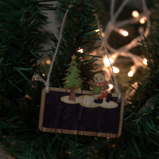 Christmas Wooden Craft Decoration - Snowman & Tree (Pack of 2)