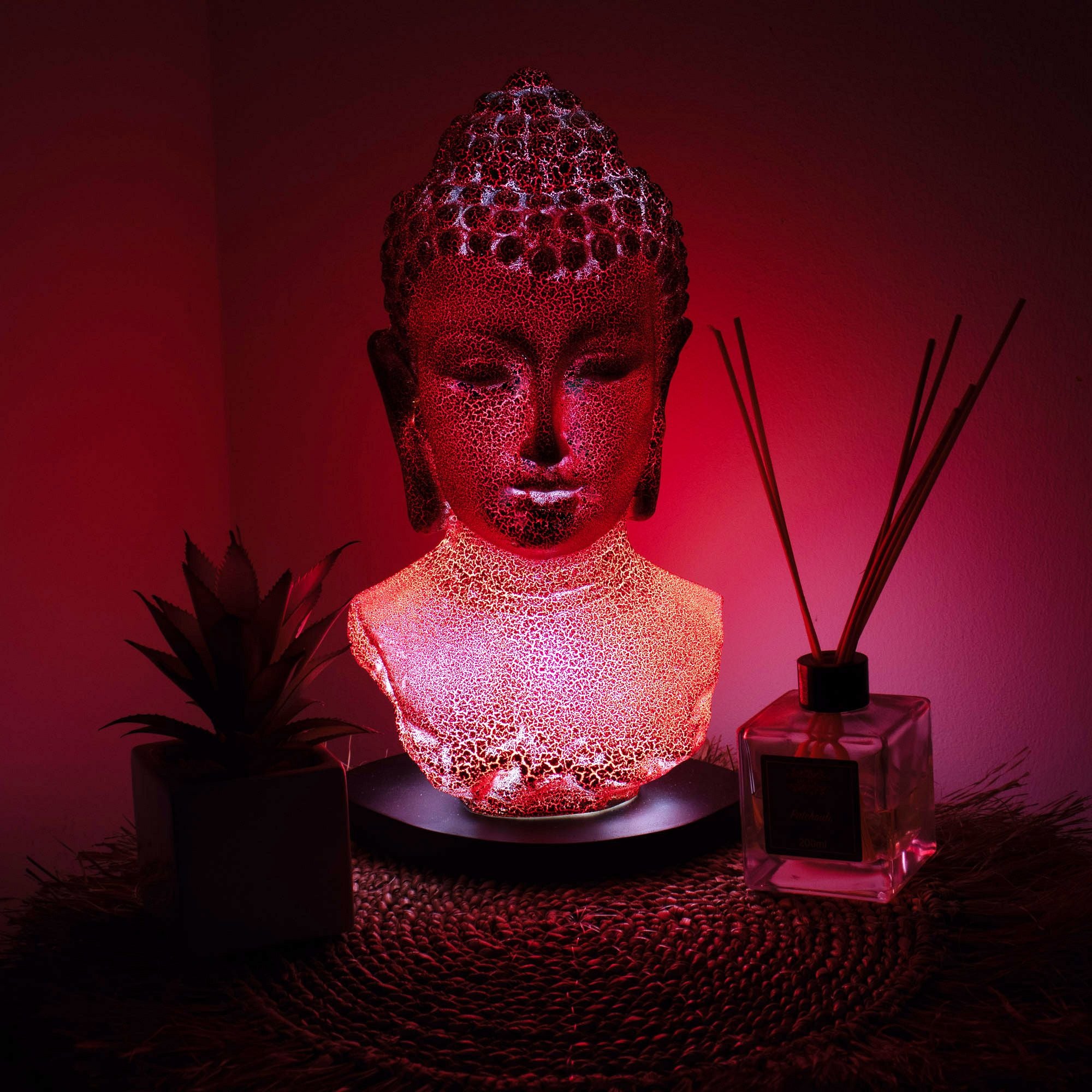 Buddha Bust Lamp Molton Lava - Oval stand