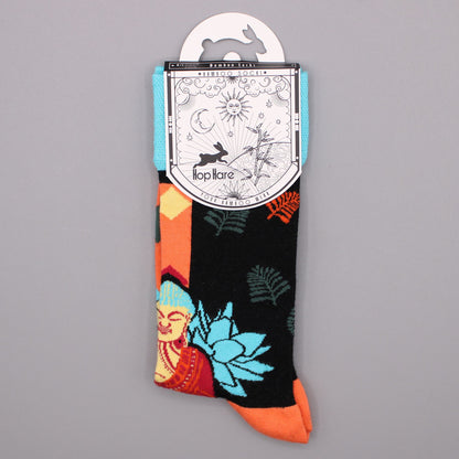 Hop Hare Bamboo Socks (36-40) - Blue Buddha & Lotus 