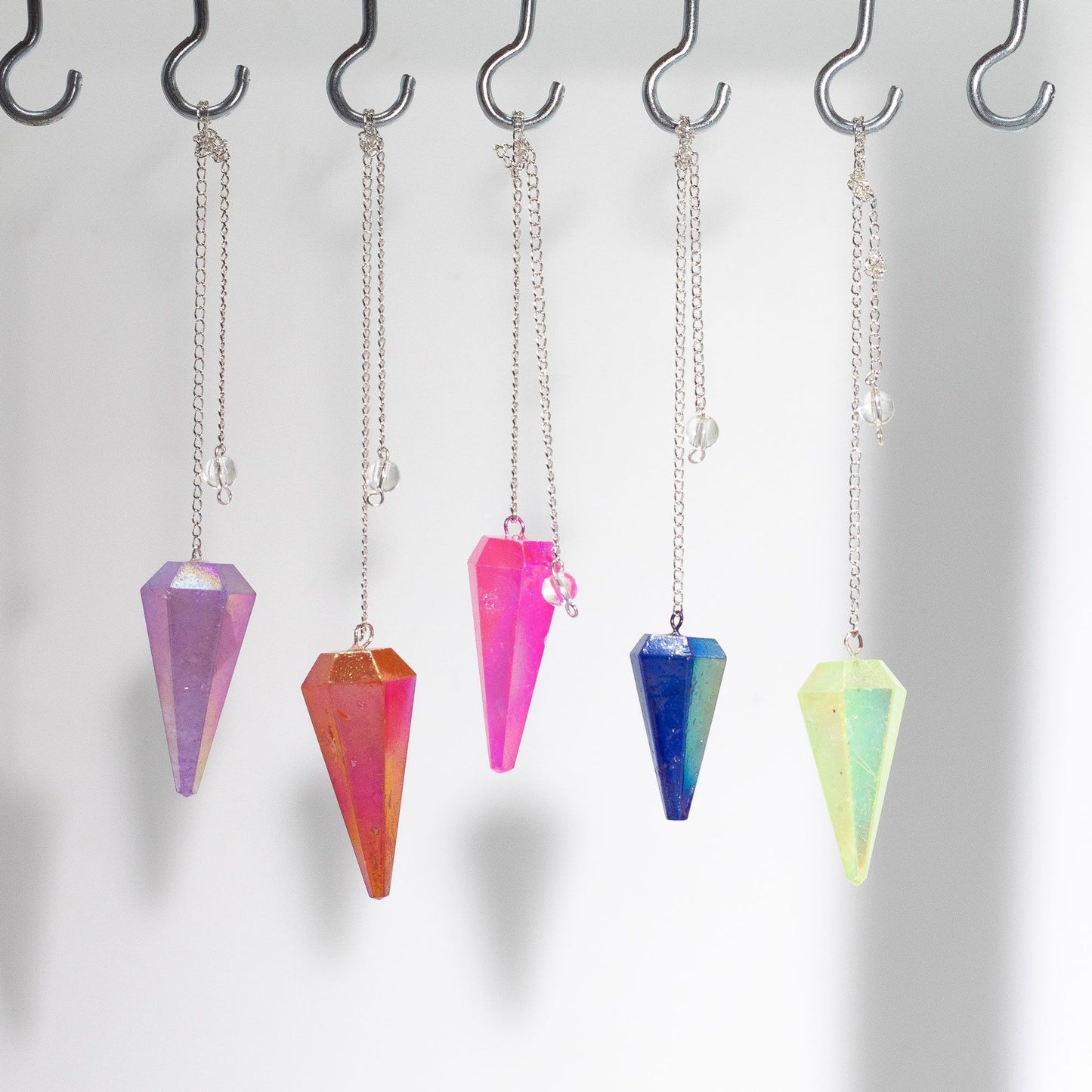 Aurora Crystal Six Sided Pendulum - Pink - 4cm