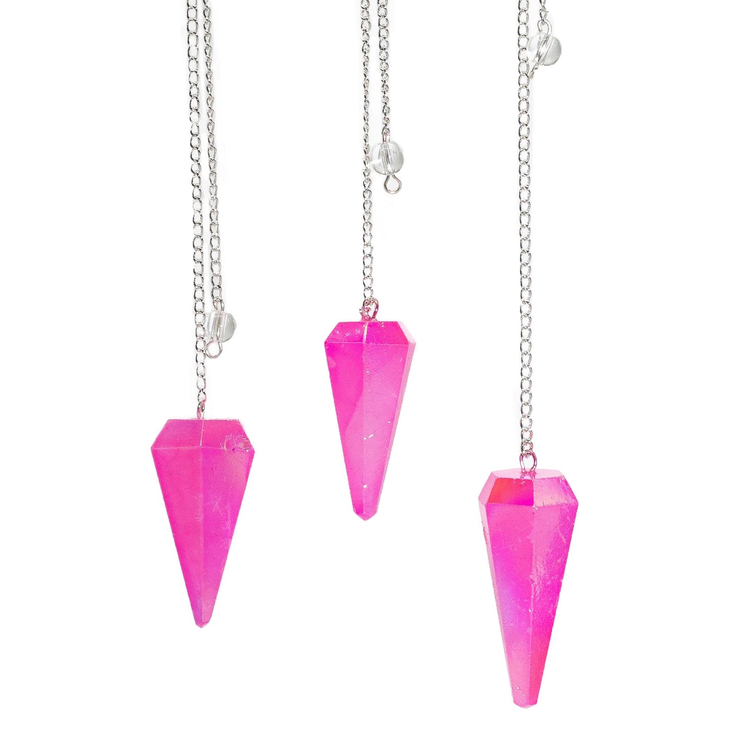 Aurora Crystal Six Sided Pendulum - Pink - 4cm