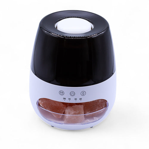 Salt Stone Flame Effect Aroma Diffuser  - White USB - Colour Change and Timer