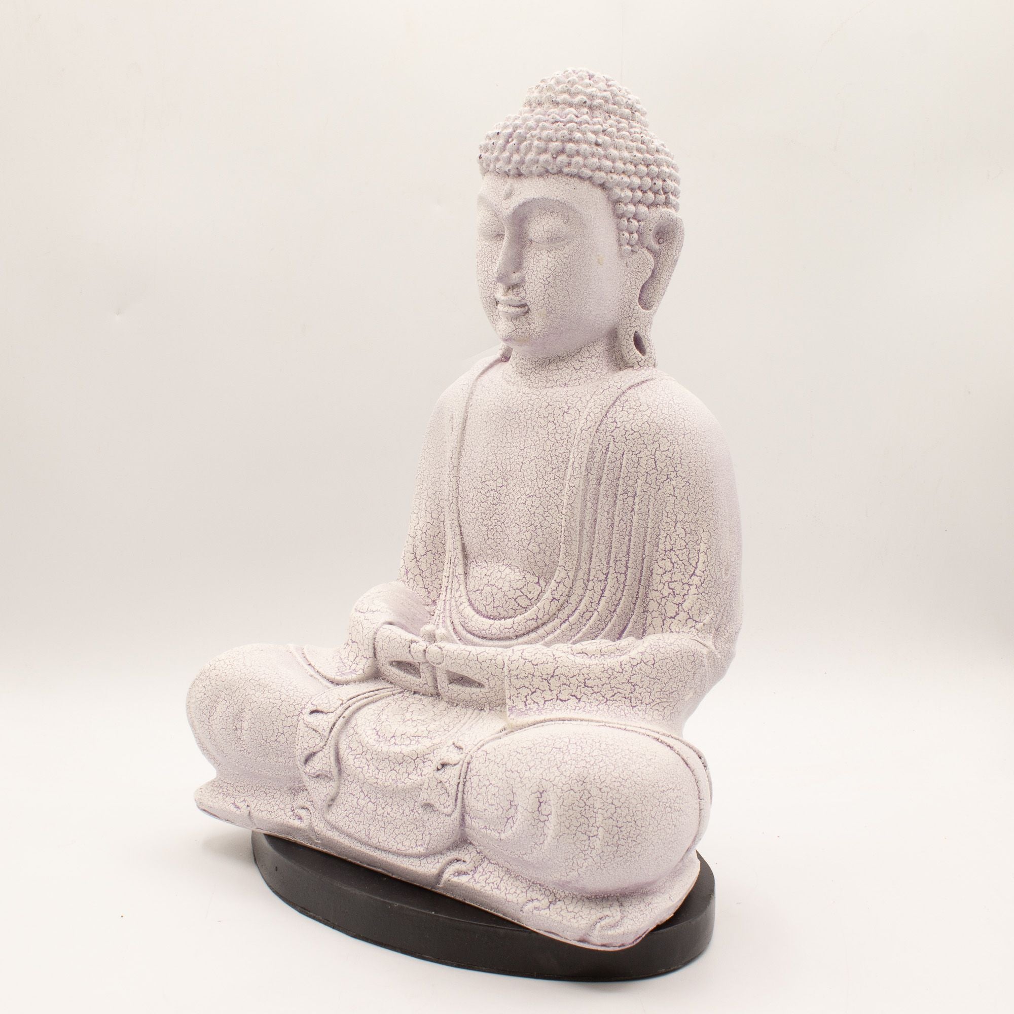 Meditation Buddha Lamp Lavender Crackle - Oval Stand