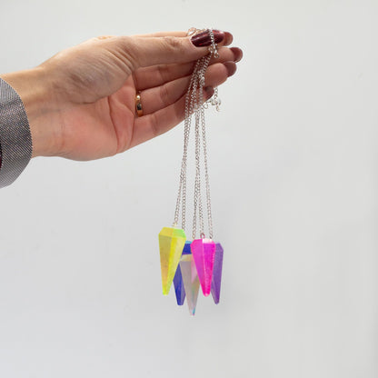 Aurora Crystal Six Sided Pendulum - Blue - 4cm