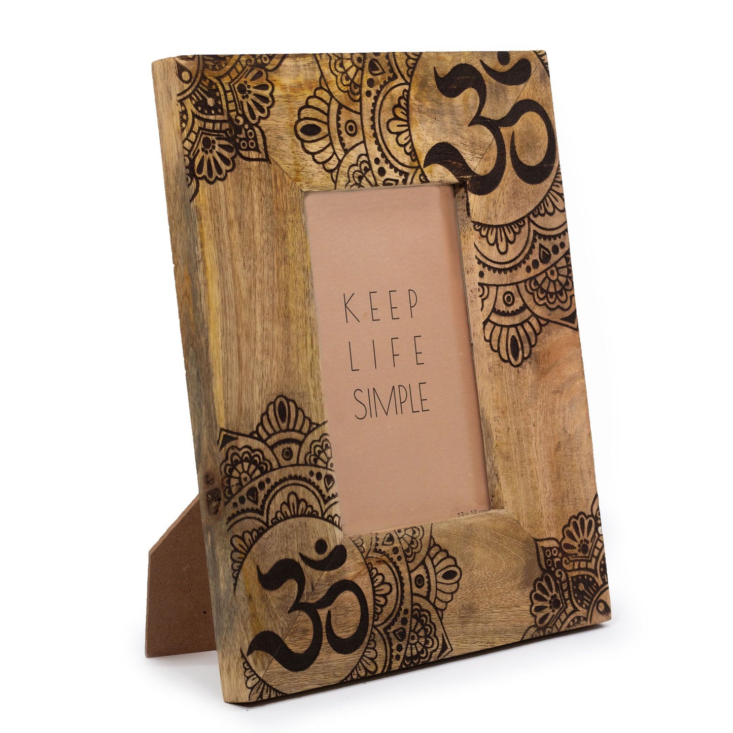 Medium Mango Wood Picture Frame (6x4in / 10x15cm Photo) - Mandala - Black