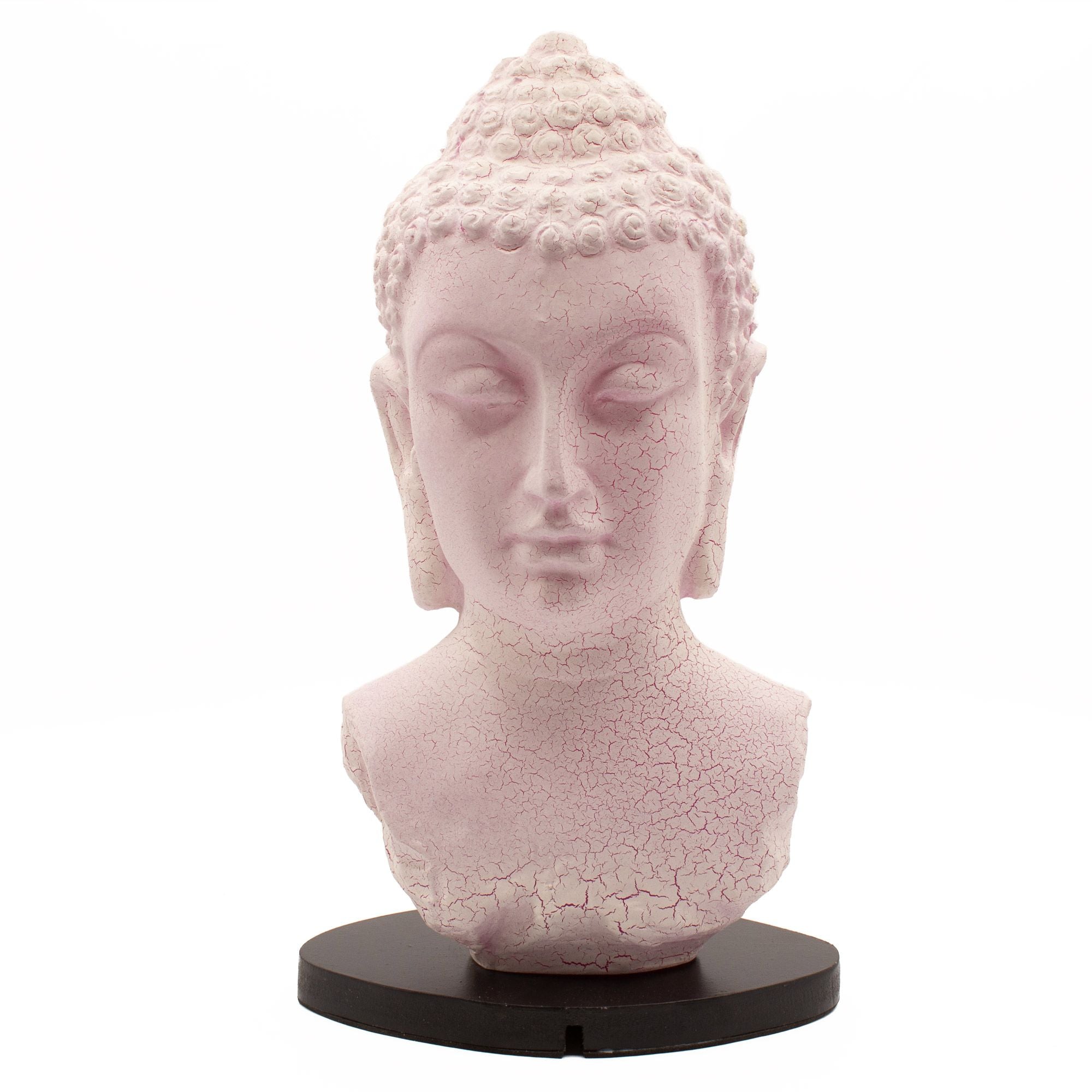 Buddha Bust Lamp Cherry Crackle - Oval stand