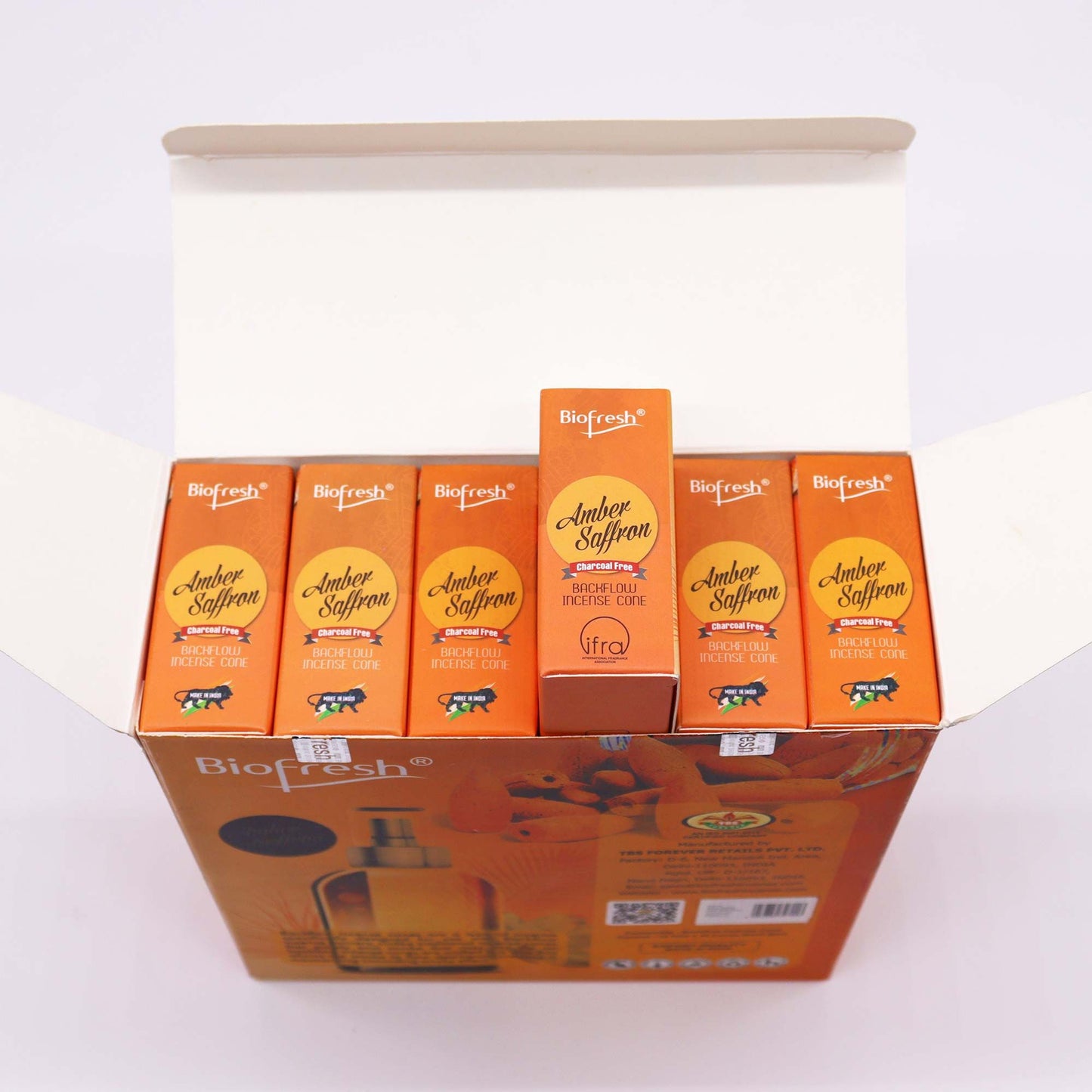 Biofresh Backflow Incense Cones (40 cones) - Amber Safron