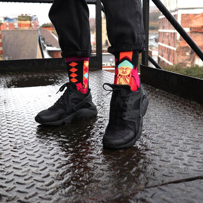 Hop Hare Bamboo Socks (36-40) - Pink Buddha & Lotus 