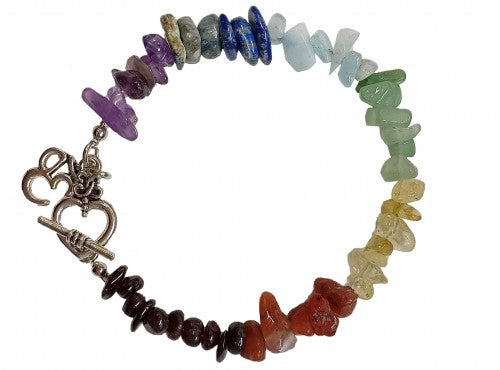 Chakra Chip Bracelet with "OM" Charm