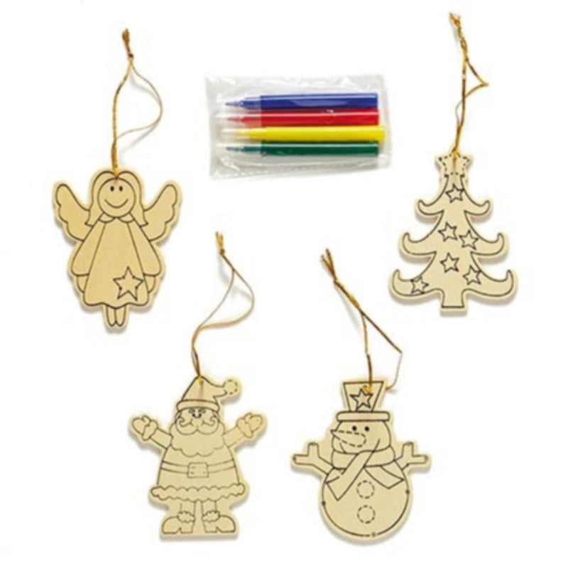 Colour your own Charachter Christmas Decoration (4 Pack)