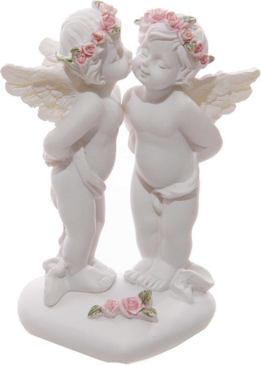 Kissing Cheek Cherub Figurine