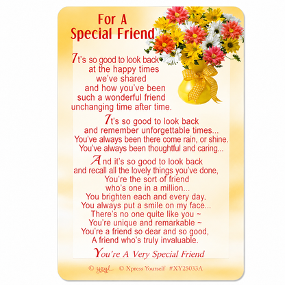 Special Friend Keepsake Wallet Card with Envelope