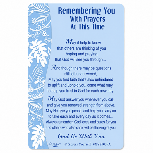 Remembering you with Prayers Keepsake Wallet Card with Envelope