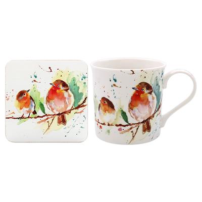 Robin Mug & Coaster Set - Fine China