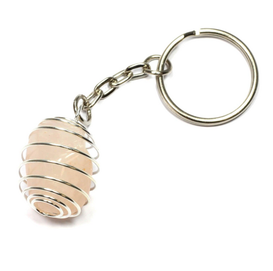 Rose Quartz Cage Keyring