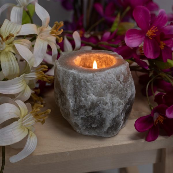 Himalayan Salt Tealight Holder - Grey